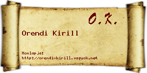 Orendi Kirill névjegykártya